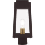6.25 inch 1 Light Bronze Outdoor Post Top Lantern with Clear Glass Shade-Lighting LumensLantern