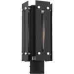 6.625 Sq. inch 1 Light Black Outdoor Post Top Lantern with Clear Glass Shade-Lighting LumensLantern