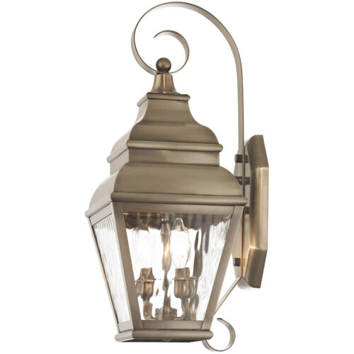 8 inch 2 Light VPW Outdoor Wall Lantern Pendant Lighting Fixture with Clear Water Glass Shade-Lighting LumensLantern