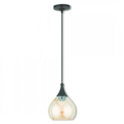 1 Light English Bronze Mini Pendant with Champagne Glass Shade-Lighting LumensPendant Lights