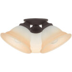 40729-07 3 Light Bronze Flush Mount-Lighting LumensBath/Flush Mounts