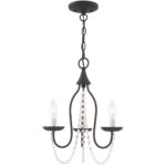 3 Light Black Mini Chandelier with Steel base material-Lighting LumensChandeliers