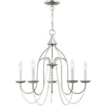 5 Light Brushed Nickel Chandelier with Steel base material-Lighting LumensChandeliers