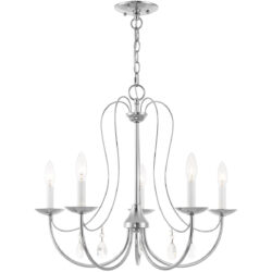 5 Light Polished Chrome Chandelier with Steel base material-Lighting LumensChandeliers