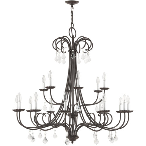 18 Light English Bronze Foyer Chandelier with Steel base material-Lighting LumensChandeliers