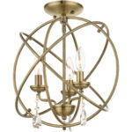 40904-01 3 Light Antique Brass Convertible Chandelier / Semi Flush-Lighting LumensSemi Flush
