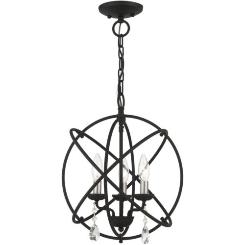 40904-04 3 Light Black Convertible Chandelier / Semi Flush-Lighting LumensSemi Flush