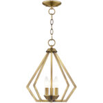 3 Light Antique Brass Mini Chandelier/Ceiling Light fixture with Steel base material-Lighting LumensChandeliers