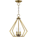 3 Light Antique Brass Mini Chandelier/Ceiling Light fixture with Steel base material-Lighting LumensChandeliers