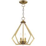 3 Light Antique Brass Mini Chandelier/Ceiling Light fixture with Steel base material-Lighting LumensChandeliers