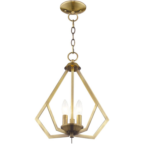 3 Light Antique Brass Mini Chandelier/Ceiling Light fixture with Steel base material-Lighting LumensChandeliers