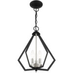3 Light Black Chandelier with Steel base material-Lighting LumensChandeliers
