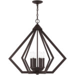 6 Light Bronze Chandelier with Steel base material-Lighting LumensChandeliers