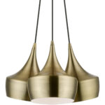 40993-01 3 Light Antique Brass Cluster Pendant-Lighting LumensPendant Lights