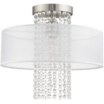1 Light Brushed Nickel Ceiling Light fixture with Steel base material-Lighting LumensFlush Mount Ceiling Lights