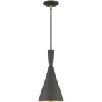 41185-07 1 Light Bronze Pendant with Antique Brass Finish Accents-Lighting LumensPendant Lights