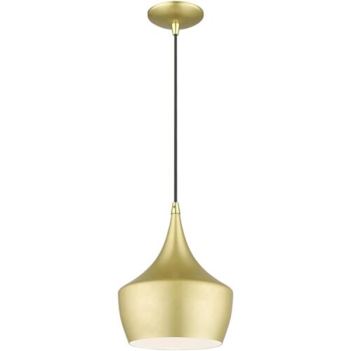 41186-33 1 Light Soft Gold Pendant with Polished Brass Finish Accents-Lighting LumensPendant Lights