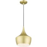 41186-33 1 Light Soft Gold Pendant with Polished Brass Finish Accents-Lighting LumensPendant Lights