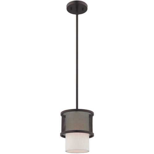 1 Light Bronze Mini Pendant with Bronze Stainless Steel Mesh Shade Shade-Lighting LumensPendant Lights
