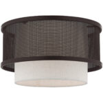 1 Light Bronze Ceiling Light fixture with Bronze Stainless Steel Mesh Shade-Lighting LumensFlush Mount Ceiling Lights