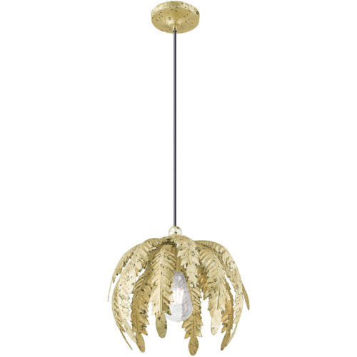 41231-28_04 1 Light Winter Gold Mini Pendant with Acanthus Shaped Winter Gold Metal Shade Shade-Lighting LumensPendant Lights