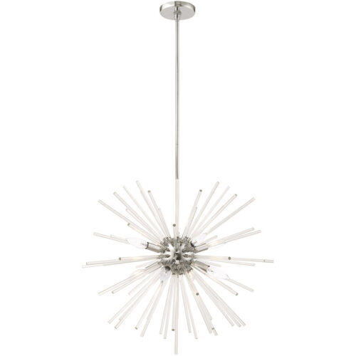 41256-05_01 8 Light Polished Chrome Pendant Chandelier with Clear Crystal Rods Shade-Lighting LumensChandeliers