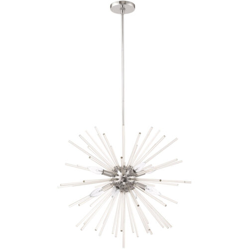 41256-05_02 8 Light Polished Chrome Pendant Chandelier with Clear Crystal Rods Shade-Lighting LumensChandeliers