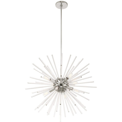 41256-05_04 8 Light Polished Chrome Pendant Chandelier with Clear Crystal Rods Shade-Lighting LumensChandeliers