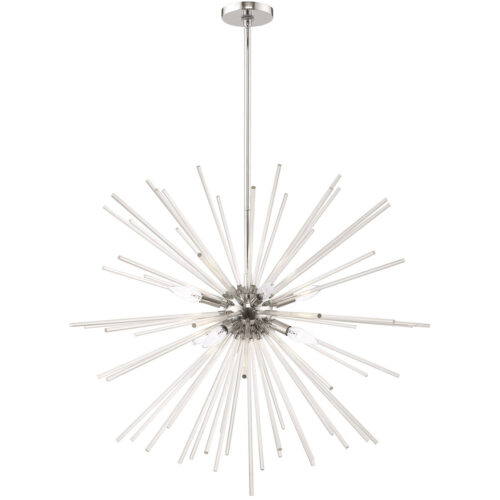 41258-05_01 8 Light Polished Chrome Pendant Chandelier with Clear Crystal Rods Shade-Lighting LumensChandeliers