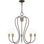 5 Light Bronze Chandelier with Steel base material-Lighting LumensChandeliers