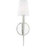 4.25 inch 1 Light Polished Chrome ADA Wall Sconce with Hand Blown Opal White Glass Shade-Lighting LumensWall Sconces