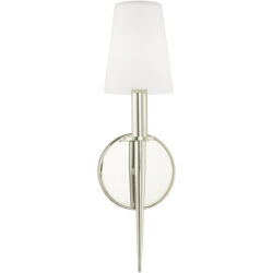 4.25 inch 1 Light Polished Nickel ADA Wall Sconce with Hand Blown Opal White Glass Shade-Lighting LumensWall Sconces
