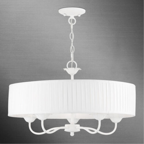 41775-03_01 41775-03 5 Light White Pendant Chandelier-Lighting LumensChandeliers