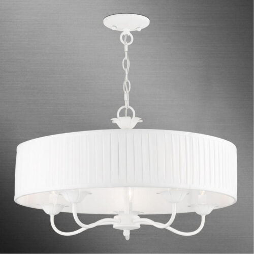 41775-03_03 41775-03 5 Light White Pendant Chandelier-Lighting LumensChandeliers