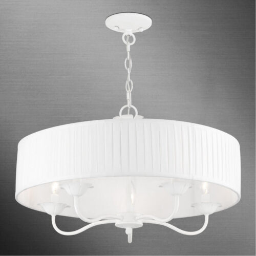 41775-03_04 41775-03 5 Light White Pendant Chandelier-Lighting LumensChandeliers
