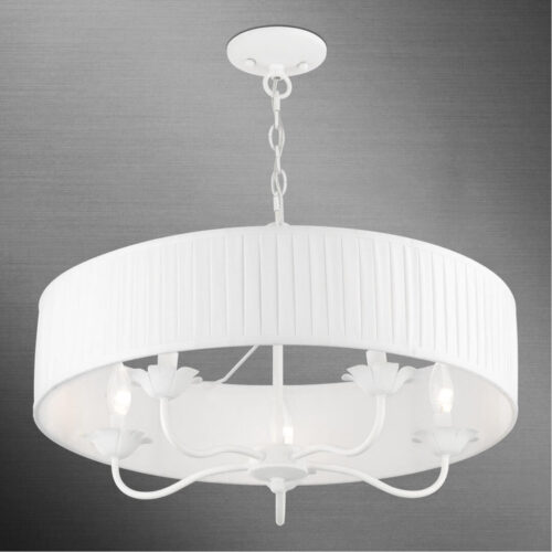 41775-03_05 41775-03 5 Light White Pendant Chandelier-Lighting LumensChandeliers
