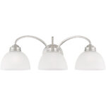 4233-91_02 24.5 inch 3 Light Brushed Nickel Bathroom Vanity light fixture with Satin Glass Shade-Lighting LumensBath/Vanity