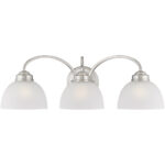 4233-91_03 24.5 inch 3 Light Brushed Nickel Bathroom Vanity light fixture with Satin Glass Shade-Lighting LumensBath/Vanity