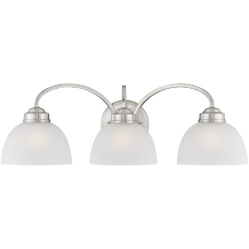 4233-91_03 24.5 inch 3 Light Brushed Nickel Bathroom Vanity light fixture with Satin Glass Shade-Lighting LumensBath/Vanity