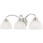 4233-91_04 24.5 inch 3 Light Brushed Nickel Bathroom Vanity light fixture with Satin Glass Shade-Lighting LumensBath/Vanity