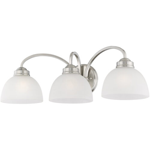 4233-91_05 24.5 inch 3 Light Brushed Nickel Bathroom Vanity light fixture with Satin Glass Shade-Lighting LumensBath/Vanity