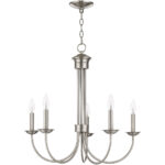 42685-91_02 5 Light Brushed Nickel Chandelier with Steel base material-Lighting LumensChandeliers