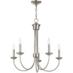 42685-91_03 5 Light Brushed Nickel Chandelier with Steel base material-Lighting LumensChandeliers