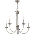 42685-91_04 5 Light Brushed Nickel Chandelier with Steel base material-Lighting LumensChandeliers
