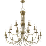 21 Light Antique Brass Foyer Chandelier with Steel base material-Lighting LumensChandeliers