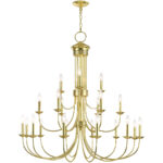 42688-02_01 21 Light Polished Brass Foyer Chandelier with Steel base material-Lighting LumensChandeliers