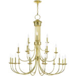 42688-02_02 21 Light Polished Brass Foyer Chandelier with Steel base material-Lighting LumensChandeliers