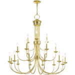 42688-02_03 21 Light Polished Brass Foyer Chandelier with Steel base material-Lighting LumensChandeliers