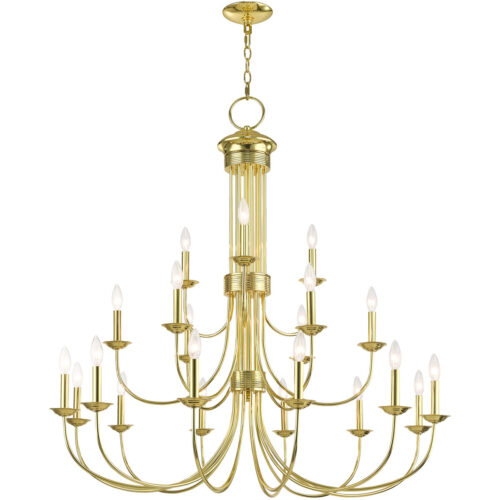 42688-02_03 21 Light Polished Brass Foyer Chandelier with Steel base material-Lighting LumensChandeliers
