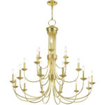 42688-02_04 21 Light Polished Brass Foyer Chandelier with Steel base material-Lighting LumensChandeliers